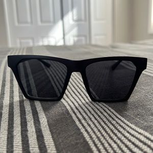 Quay Alright black oversize sunglasses